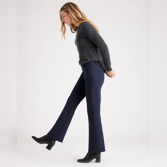NWT Quince Ultra-Stretch Ponte Bootcut Pant Navy Sz XL - Picture 3 of 6